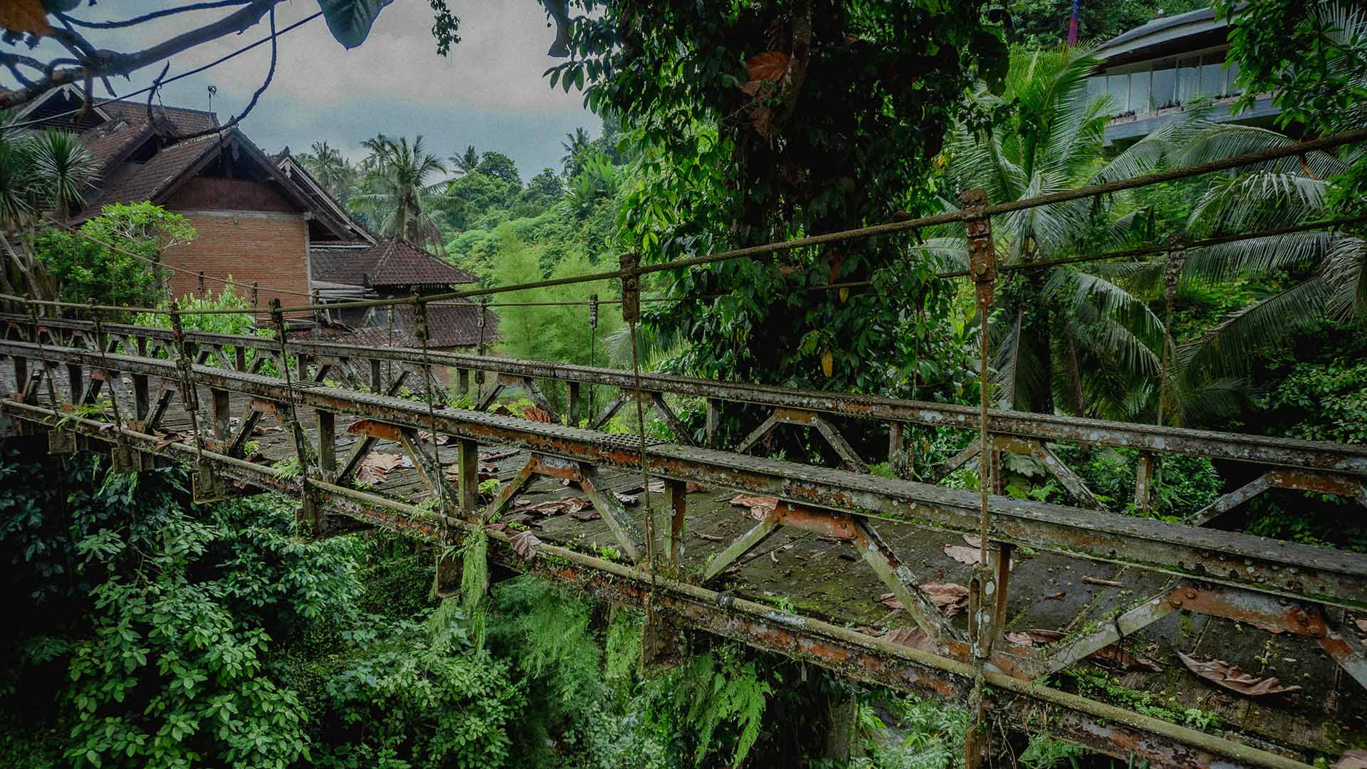 Old Wooden Bridge in Ubud, Bali, Indonesia