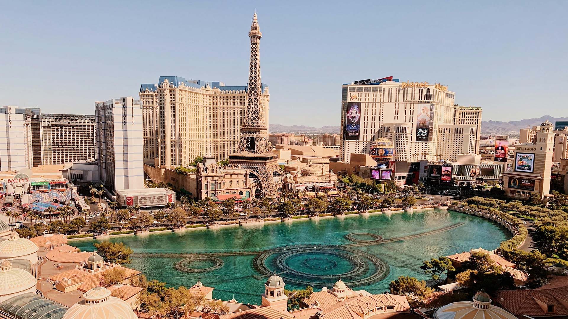 vista aerea della Strip di Las Vegas