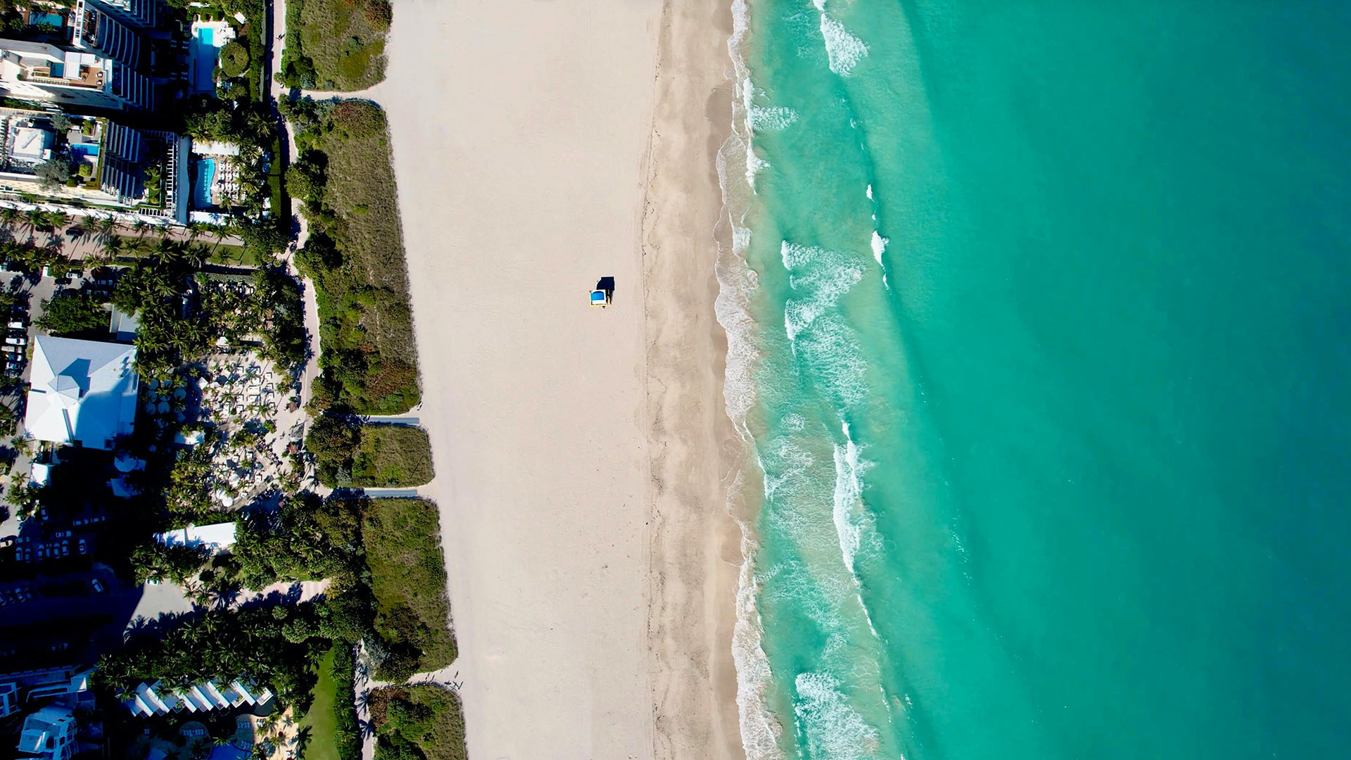 vista dall'alto della spiaggia di Miami