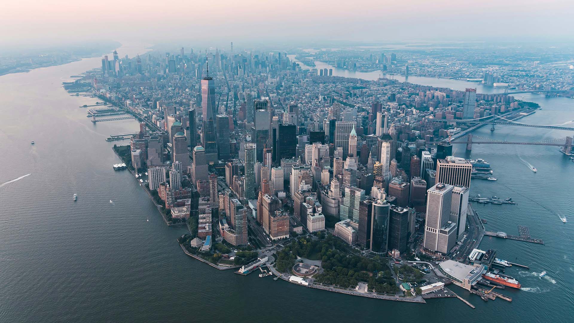 vista aerea di Manhattan a New York