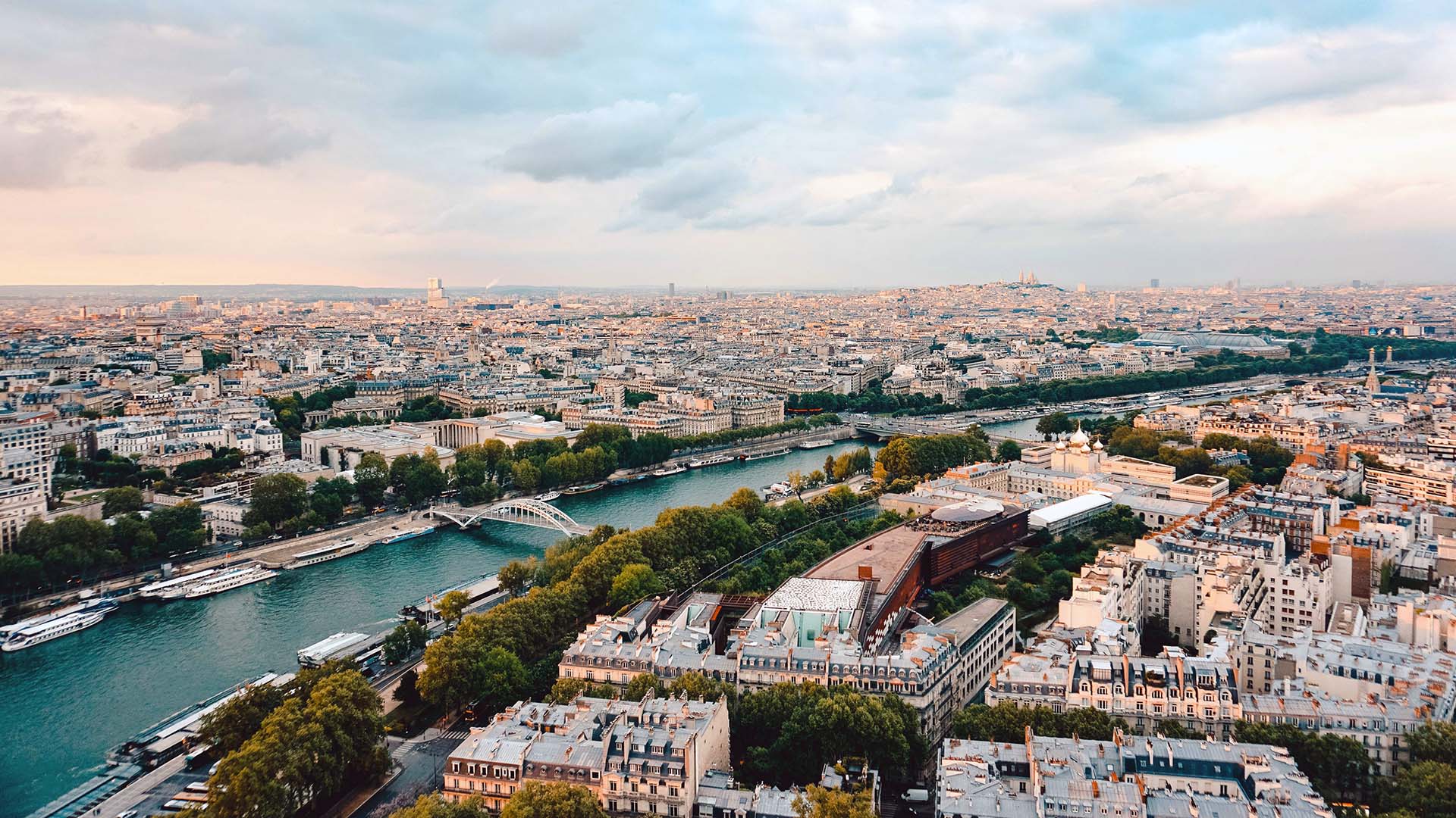 vista aerea della città di Parigi, Francia