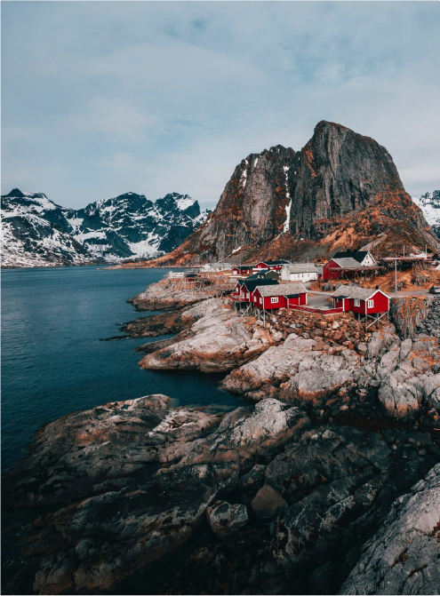 paesaggio delle Lofoten in Lapponia