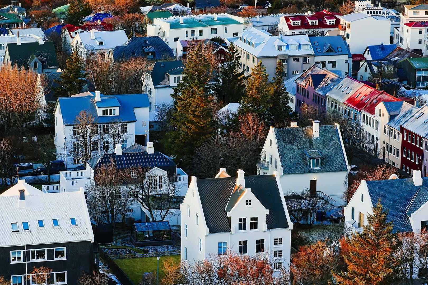 vista dall'alto di Reykjavik in Islanda