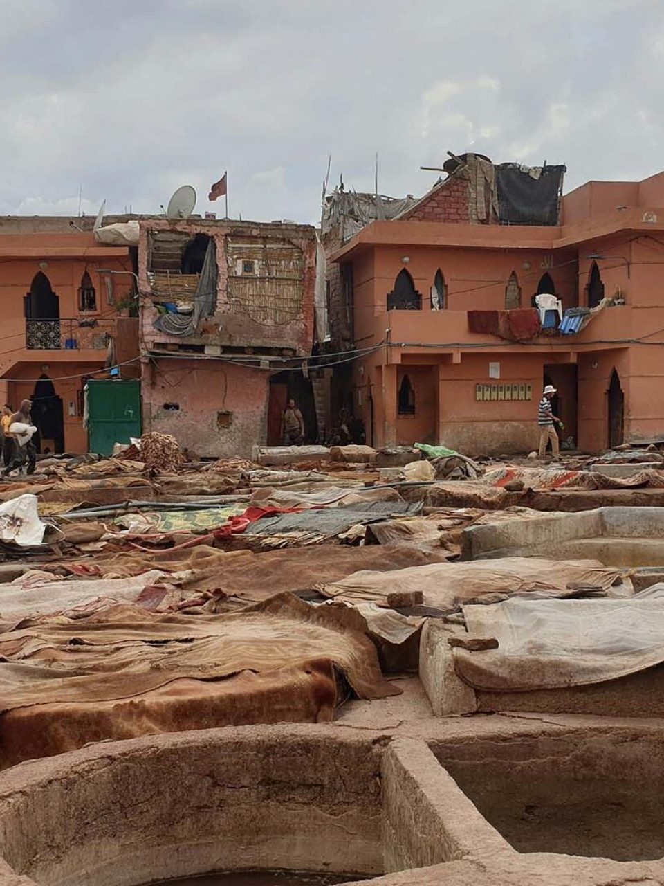 conceria di pelli a Marrakech in Marocco