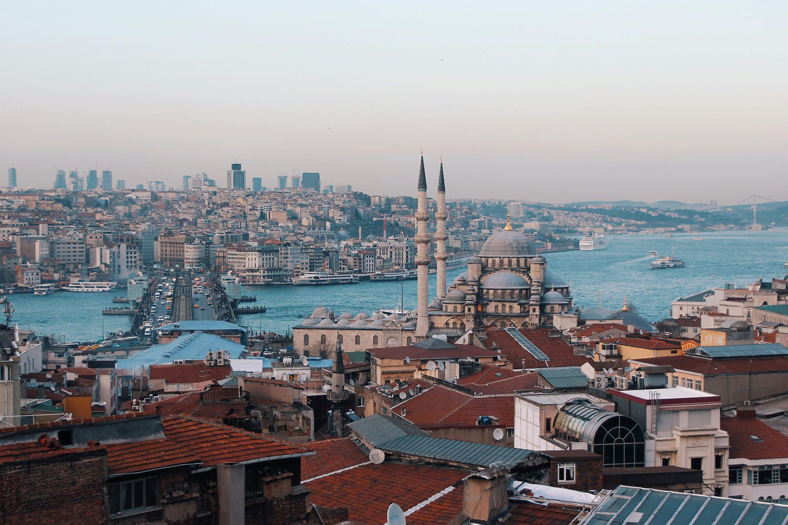 vista dall'alto di Istanbul e del Bosforo in Turchia